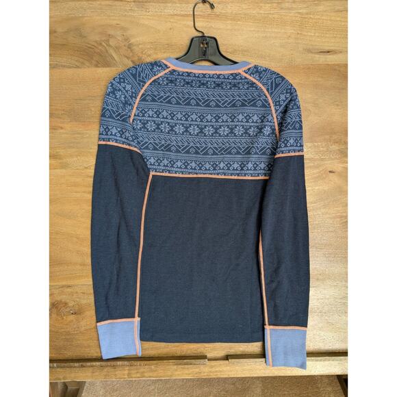 Merino Tech Top Womens Small Blue Plain Superfine Merino Wool Base Layer NWT - Picture 2 of 4